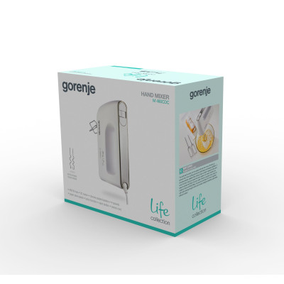 Міксер Gorenje ручний 460Вт, насадки-4, турборежим, білий (M460CDC)