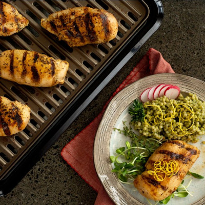 Гриль George Foreman барбекю Smokeless BBQ Grill 1606Вт, темп. режимів-3, з`ємні пластини, пластик, чорний
