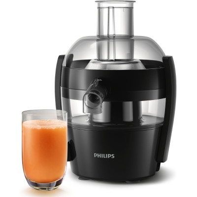 Соковыжималка Philips Viva Collection центробежная 500Вт, чаша-0.5л, жмых-1л, пластик, черный