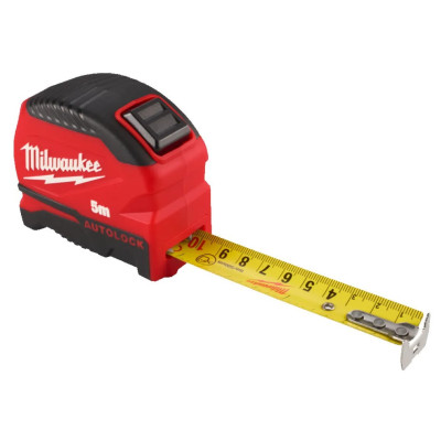 Рулетка Milwaukee Tape Measure Autolock, 5мх25мм, з фіксатором змотування, АБС-пластик