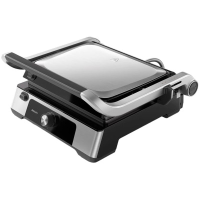 Гриль Philips прижимний Series 5000, 2200Вт, з`ємні пластини, розкриття на 180°, метал Гриль Philips прижимний Series 5000, 2200Вт, з`ємні пластини, розкриття на 180°, метал