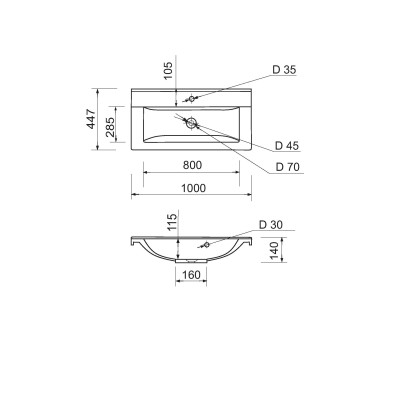 Набір для ванної кімнати, раковина, умивальник Adamant QUANTO 100, штучний камінь, прямокут., з сифоном Click-Clack + змішувач Набір для ванної кімнати, раковина, умивальник Adamant QUANTO 100, штучний камінь, прямокут., з сифоном Click-Clack + змішувач