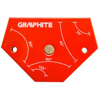 Кутник зварювальний GRAPHITE 56H904 магнітний 64x95x14мм макс.вантажопідйомність кут 45/60/75/90/135° 11.4кг