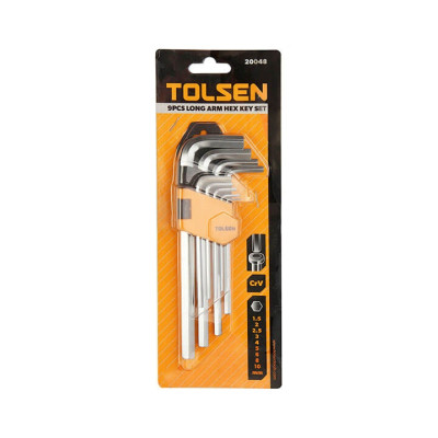 Ключі шестигранні Tolsen, довгі, 1.5-10мм, CrV, набір 9шт