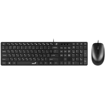 Комплект клавіатура та миша Genius SlimStar C-126, EN/UKR/RU, чорний