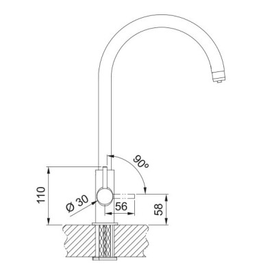 Змішувач для кухні Franke Lina Clear Water, довж.виливу - 216 мм, поворотний, 1+1 фільтр, чорний матовий