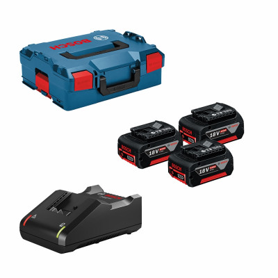 Bosch Набір акумулятора та зарядного пристрою GBA, 3х18В 5А·год, ЗП GAL 18V-40 + L-Boxx 136