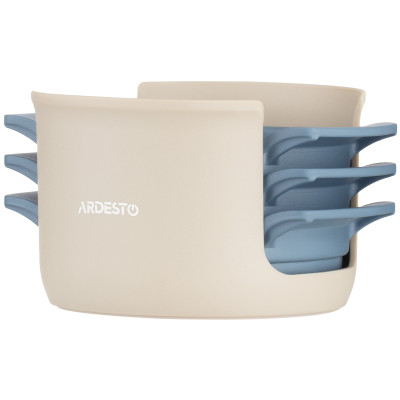 Яйцерізка 3 в 1 ARDESTO Gemini, нержавіюча сталь, пластик, силікон, сіро-синій