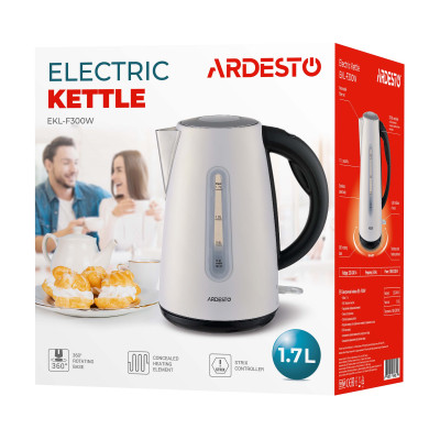 ARDESTO Электрочайник AEKL-F300W 1.7л/2200Вт/strix контроль/нерж.сталь/белый ARDESTO Электрочайник AEKL-F300W 1.7л/2200Вт/strix контроль/нерж.сталь/белый