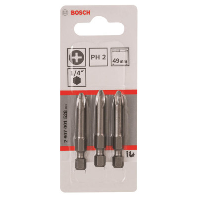 Bosch Біти Extra-Hart PH2, 49мм, 3шт