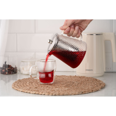Заварник ARDESTO Gemini 950мл, боросиликатное стекло, нержавеющая сталь, прозрачный