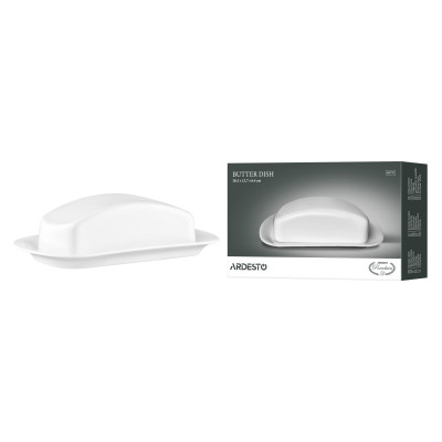Маслянка ARDESTO, 20.3х12.7х6.4см, порцеляна, білий