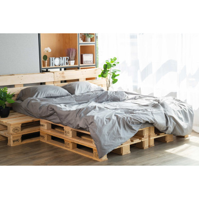 Простирадло ARDESTO Mix&Match, 180х240см, 100% бавовна, сатин, сірий