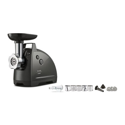 Tefal М'ясорубка HVB Plus, 2000Вт, 2.6кг/хв, 3 решітки, насадка для ковбас, кеббе, томатів, 5 терок, пластик/метал, чорний