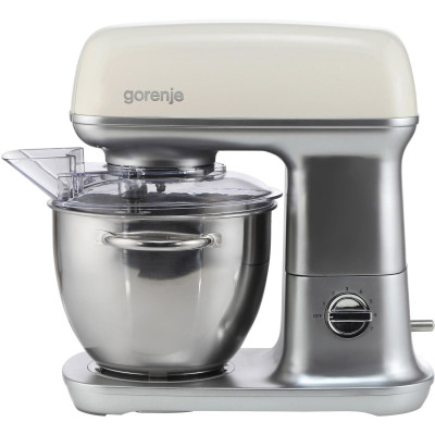 Кухонна машина Gorenje 1000Вт, чаша-метал, корпус-метал, насадок-4, сріблясто-бежевий