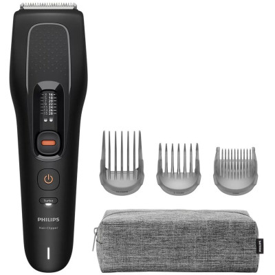 Машинка для стриження Philips Series 5000, акум., роторний мотор, насадок-3, кейс, сталь, чорний Машинка для стриження Philips Series 5000, акум., роторний мотор, насадок-3, кейс, сталь, чорний