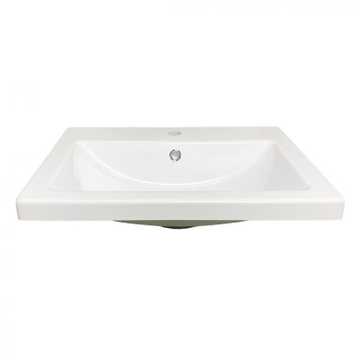 Раковина, умивальник Adamant CERS, штучний камінь, прямокут., з отвором для змішувача, з отвором для переливу, 495x390x158мм, накладний, білий