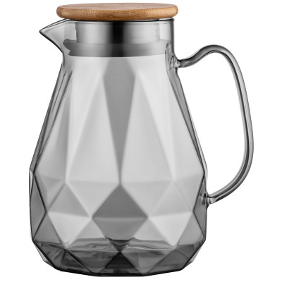 Глечик з кришкою ARDESTO Graphite 1500мл, боросилікатне скло, бамбук, нержавіюча сталь, сірий Глечик з кришкою ARDESTO Graphite 1500мл, боросилікатне скло, бамбук, нержавіюча сталь, сірий