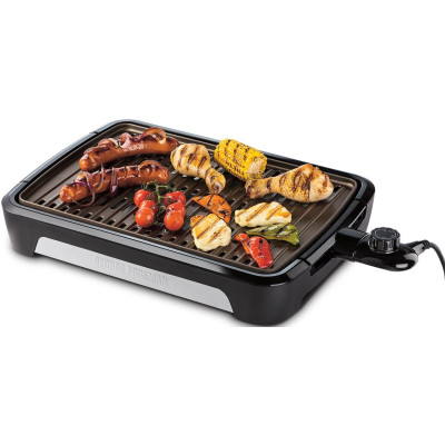 Гриль George Foreman барбекю Smokeless BBQ Grill 1606Вт, темп. режимів-3, з`ємні пластини, пластик, чорний