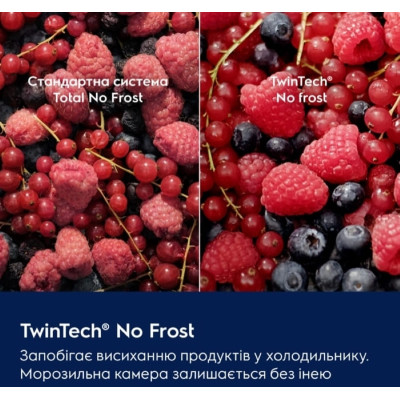 Холодильник Electrolux вбудований з нижн. мороз., 188.4x55х55, холод.відд.-213л, мороз.відд.-60л, 2дв., E, Combi, інв., диспл внутр., білий