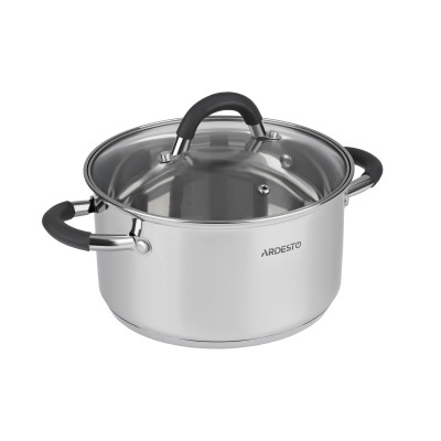 Кастрюля со стеклянной крышкой Ardesto Gemini Salerno, 3.4л, нержавеющая сталь, силикон AR1936CS Кастрюля со стеклянной крышкой Ardesto Gemini Salerno, 3.4л, нержавеющая сталь, силикон AR1936CS