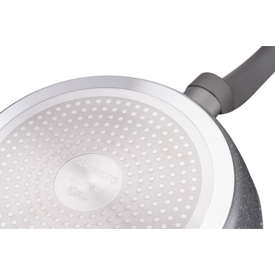 ARDESTO Сковорідка Gemini Gourmet з кришкою 24 см, сірий мармур, алюміній ARDESTO Сковорідка Gemini Gourmet з кришкою 24 см, сірий мармур, алюміній