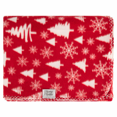 Плед ARDESTO Fleece 130x160см, 100% поліестер, засніжені ялинки