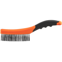 Щетка проволочная Neo Tools прямая, 4х16 рядов, прямая проволока 0.3мм, 260мм, двухкомпонентная рукоятка 39-010