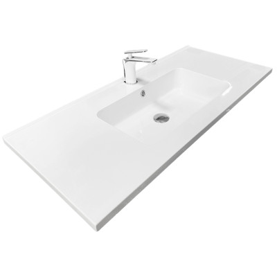 Раковина, умивальник Adamant FLATE, штучний камінь, прямокут., з отвором для змішувача, з отвором для переливу, 1000х450х140мм, накладний, білий Раковина, умивальник Adamant FLATE, штучний камінь, прямокут., з отвором для змішувача, з отвором для переливу, 1000х450х140мм, накладний, білий