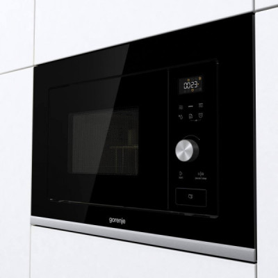 Микроволновая печь Gorenje встраиваемая, 20л, электронное управление, 800Вт, гриль, дисплей, черный