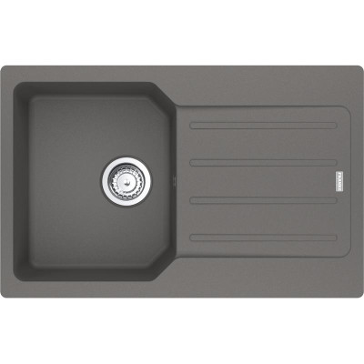 Мийка кухонна Franke City, фраграніт, прямокутник, з крилом, 780х500х190мм, чаша - 1, врізна, оборотна, UCG 611-78, сірий камінь