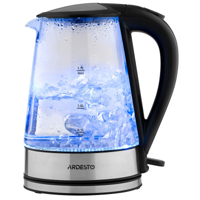 Електрочайник ARDESTO 1.7л, Strix, скло, чорний Електрочайник ARDESTO 1.7л, Strix, скло, чорний