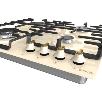 Варильна поверхня Gorenje газова, 60см, чавун, бежевий