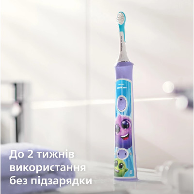 Щітка зубна електр. Philips, Sonicare For Kids, 62т. колив/хв, насадок-2, фіолетовий