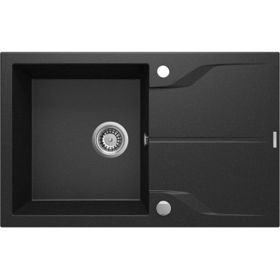 Мийка кухонна Deante Andante, граніт, прямокутник, з крилом, 780х490х194мм, чаша - 1, накладна, металічний графіт Мийка кухонна Deante Andante, граніт, прямокутник, з крилом, 780х490х194мм, чаша - 1, накладна, металічний графіт