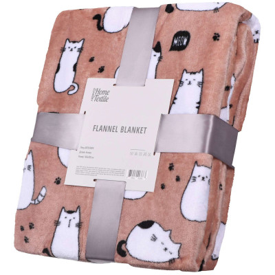 Плед ARDESTO Flannel, 160х200см, 100% поліестер, котики