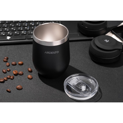 ARDESTO Термокухоль Compact Mug 350 мл, чорний, нержавіюча сталь