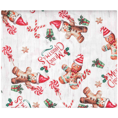 Скатертина ARDESTO Christmas Gingerbread 120х140см, 100% поліестер, червоний