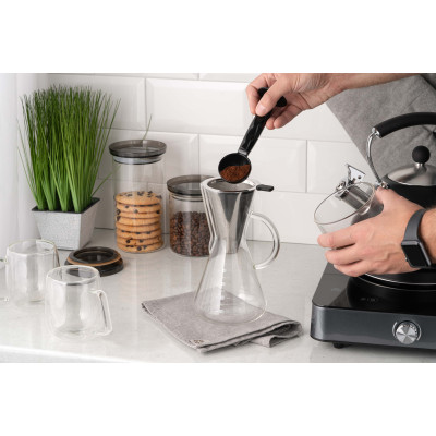 ARDESTO Кемекс для заварювання кави з фільтром Black Mars, 600 мл, боросилікатне скло ARDESTO Кемекс для заварювання кави з фільтром Black Mars, 600 мл, боросилікатне скло