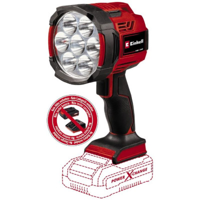 Ліхтар акумуляторний Einhell TE-CL 18/2500 LiAC - Solo акум., PXC, 2500 лм, 18В, 6500 К, 7 LED, 18/12В, 0.6 кг без АКБ та ЗП