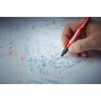 Маркер Milwaukee InkZAll синій/червоний/чорний 2шт, набір 4шт Маркер Milwaukee InkZAll синій/червоний/чорний 2шт, набір 4шт