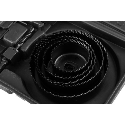 Коронки по дереву GRAPHITE 51,64,76,89,102мм, адаптер, кейс 8шт