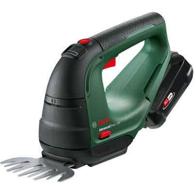 Ножиці для трави акумуляторні Bosch AdvancedShear 18V-10  + насадка кущоріз 10/20см крок різу 8мм 1xPBA 2.0Ah 2.45кг