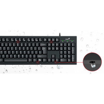 Комплект клавіатура та миша Genius KM-100SE, AI, EN/UKR, чорний