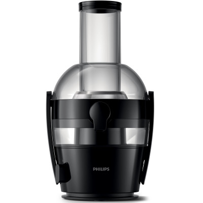 Соковитискач Philips Viva Collection відцентрований 800Вт, чаша-2л, жмих-1.2л, жолоб на ціле яблуко, пластик, чорний