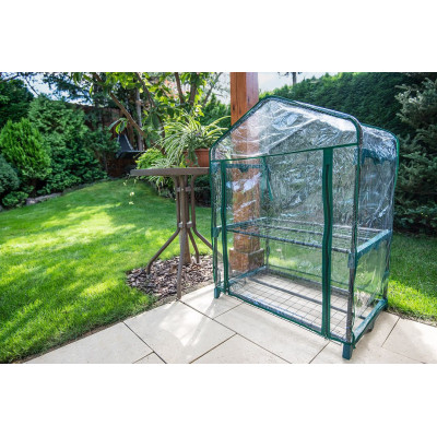 Neo Tools Парник складаний 95х69х49, 2 полиці, ПВХ плівка, прозорий