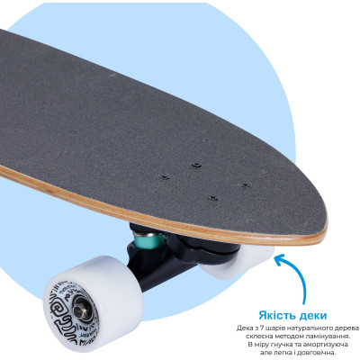 Скейтборд Yvolution Fishtail Cruiser 76см, синій