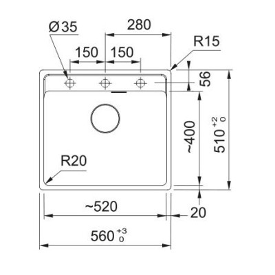 Мойка кухонная Franke Maris, фрагранит, прямоугольник, без крыла, 560х510х200мм, чаша - 1, врезная, MRG 610-52 TL, сахара Мойка кухонная Franke Maris, фрагранит, прямоугольник, без крыла, 560х510х200мм, чаша - 1, врезная, MRG 610-52 TL, сахара