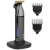 Тример Babyliss Super-X Metal Black Edition, для вусів та бороди, акум., насадок-2, кейс, підставка, сталь, чорно-сірий