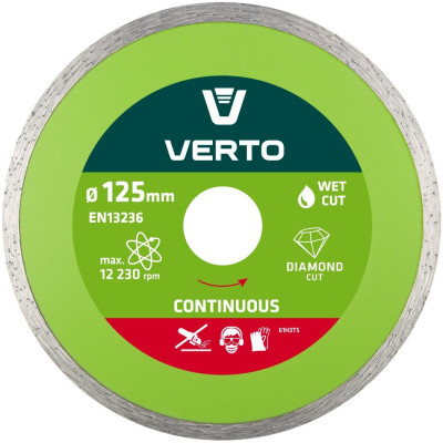 Verto Диск алмазний, 125х22.2мм, по кераміці, бетону Verto Диск алмазний, 125х22.2мм, по кераміці, бетону